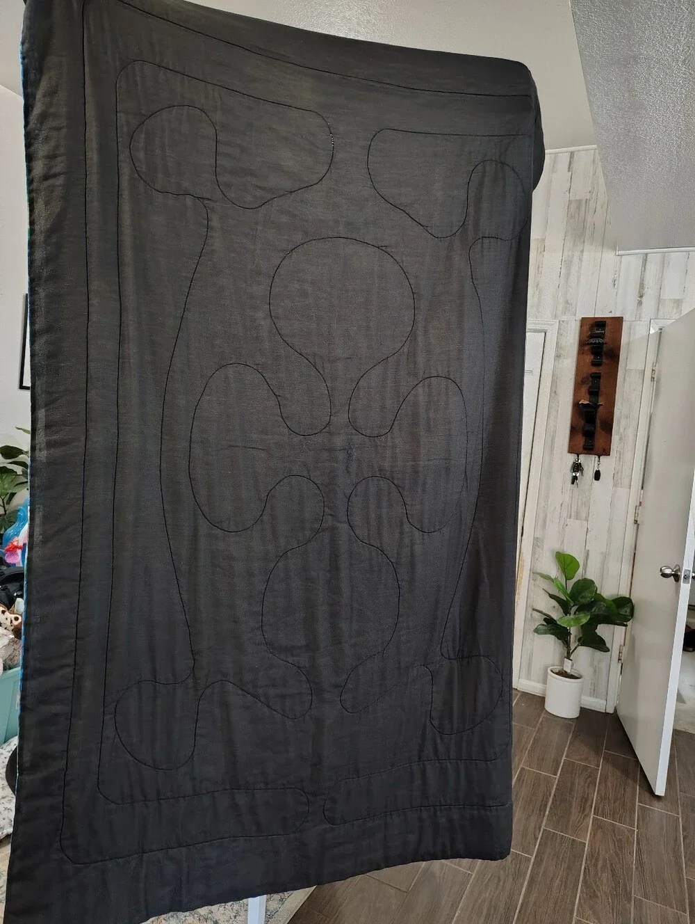 1998 Godzilla Movie  Blue Graphic Comforter Blanket Twin Size Vintage